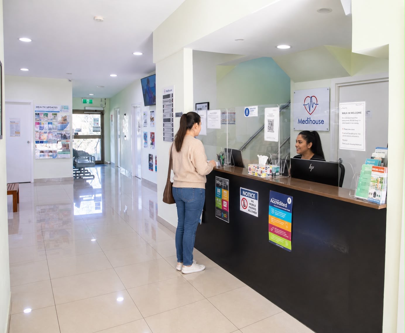 Reception area at Harbourview Medical Centre